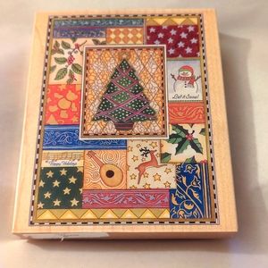 Christmas Holiday College Rubber Stamp New